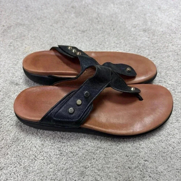 Gentle Souls Kenneth Cole Sandals Galaxy Black Brown Leather Women’s Size 9 M - Picture 1 of 10